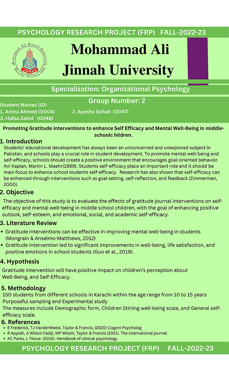 Promoting Gratitude Interventions To Enhance Children's Self-efficacy And Mental Well-being